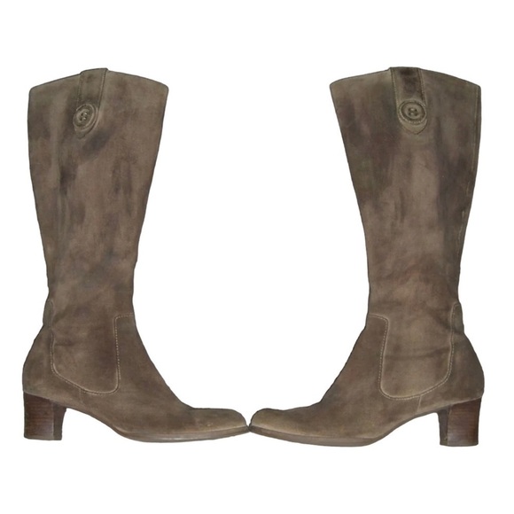 Ann Taylor Loft Boots Distressed Leather Tall Campus Suede Academia Riding Brown - Picture 1 of 12